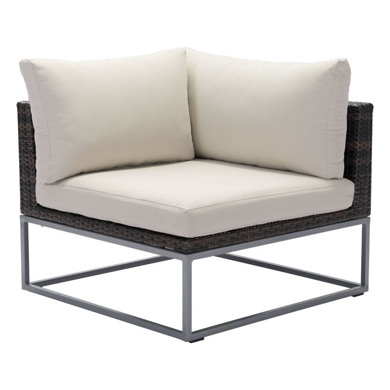 Modern Corner Chair Brown/Beige - ZM Home