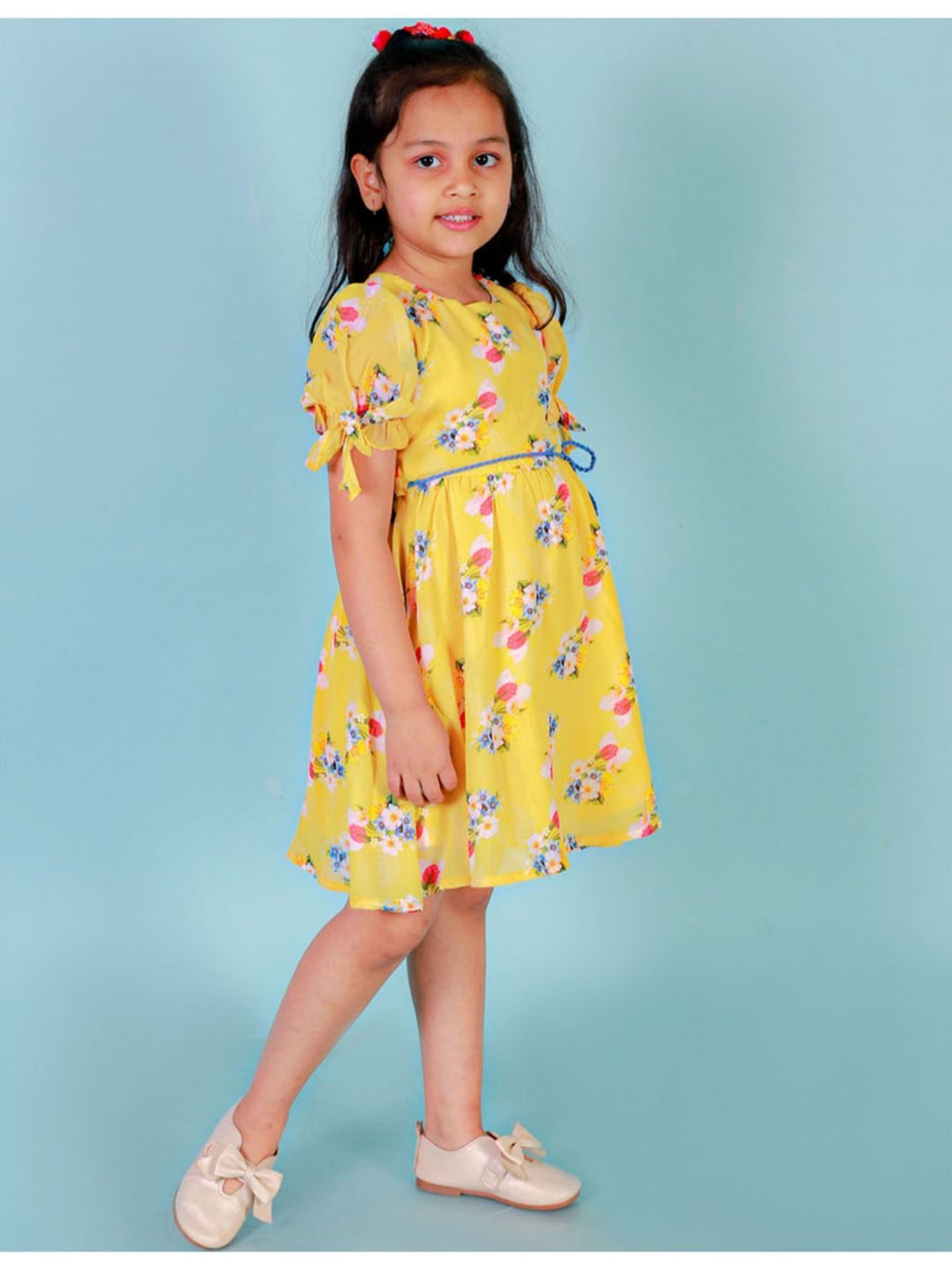 Budding Bees Kids Multicolor Floral Print Dress