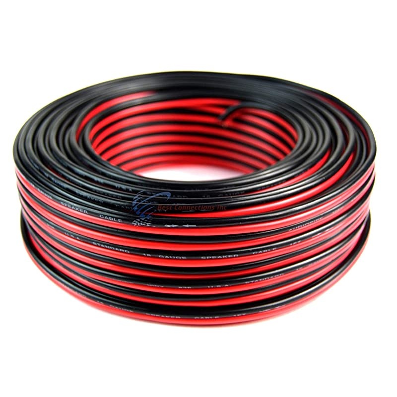 100 Feet 16 GA Gauge Red Black 2 Conductor Speaker Wire Audio Cable