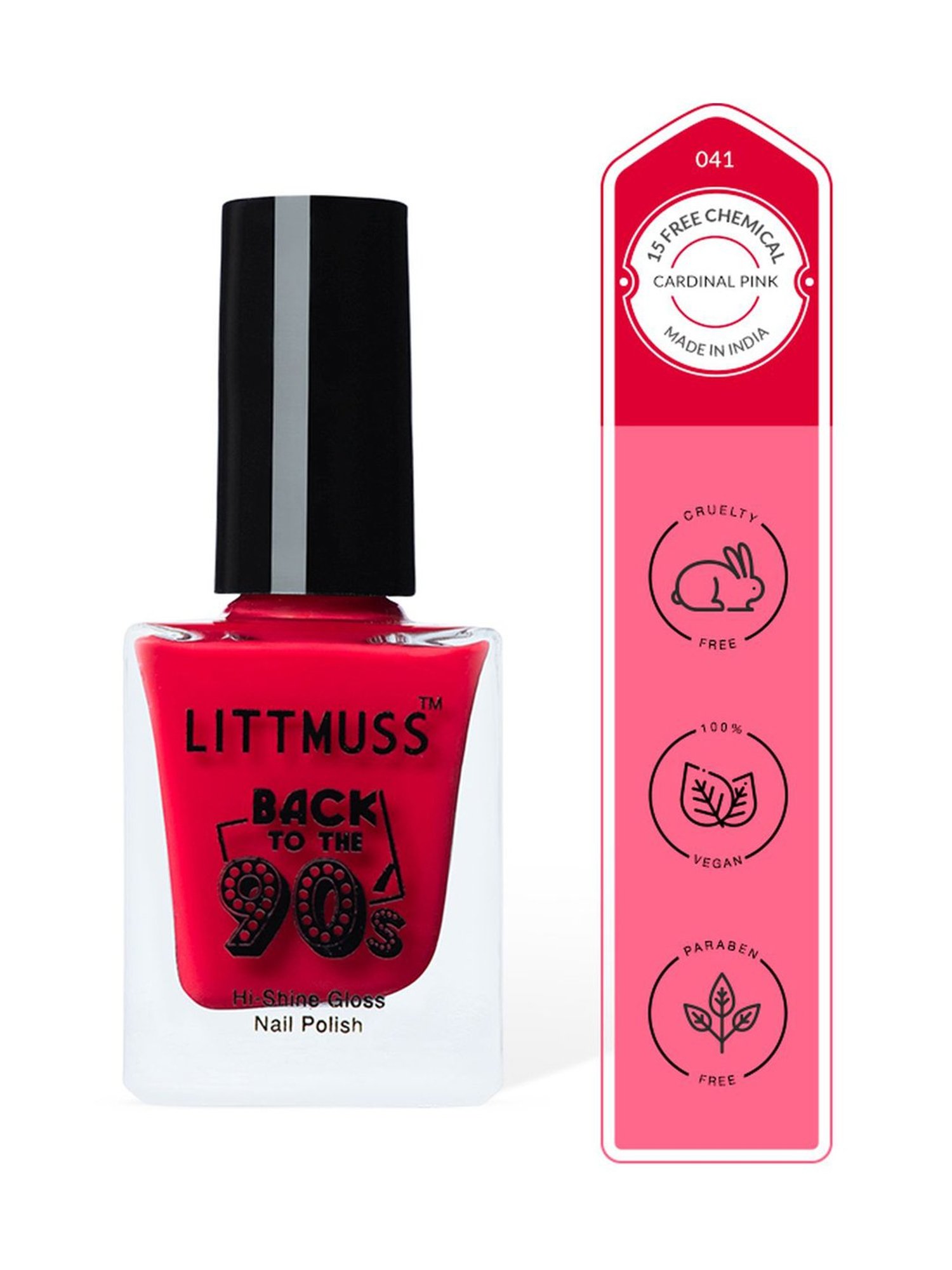 Littmuss Back To The 90's Hi Shine Gloss Nail Polish Cardinal Pink 041 - 9.5 ml