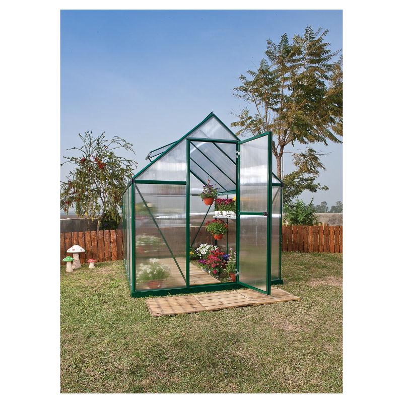 6'X8' Mythos Greenhouse - Green - Palram