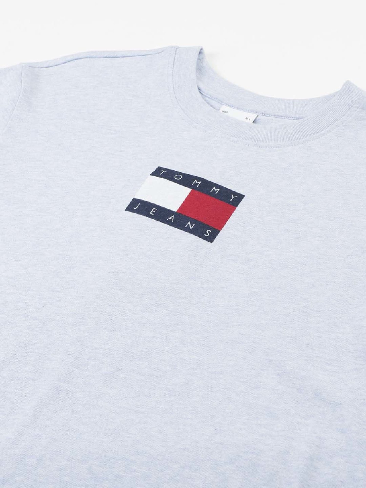 TOMMY HILFIGER Sky Blue Cotton Logo Print T-Shirt