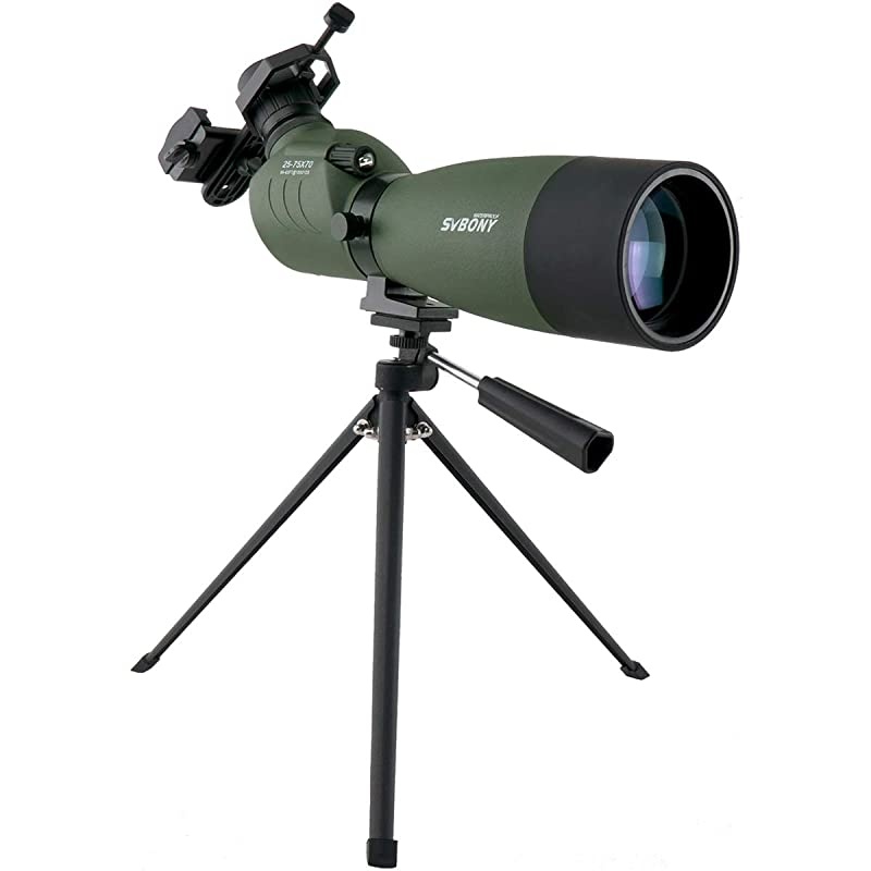 SV14 2060x60 Spotting Scope Bak4 Prism Spotting Scope Telescope IP65 Waterproof FMC Optical Lens with Tripod and Phone Adapter