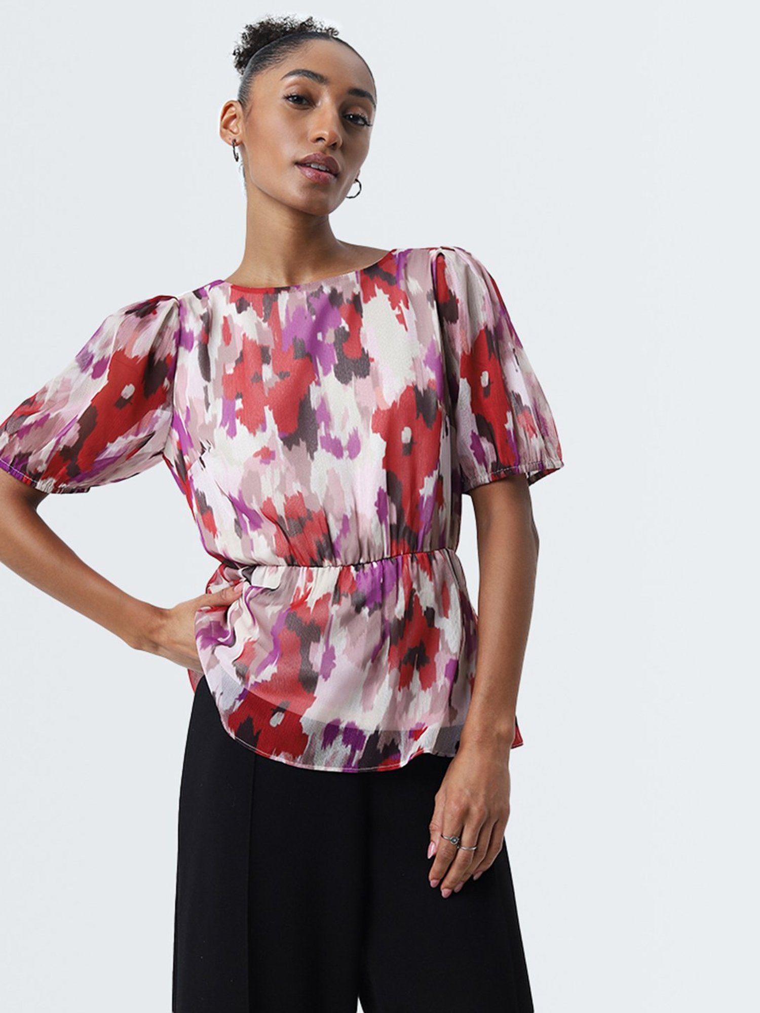 Wardrobe by Westside Multicolour Floral Printed Top