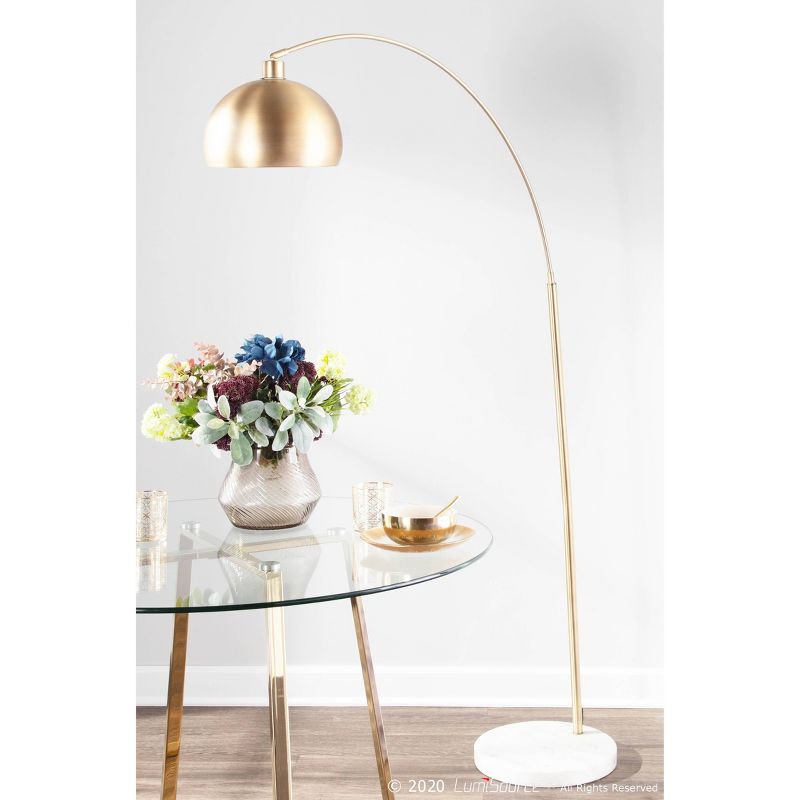 Marble and Metal March Contemporary Floor Lamp Gold (Includes LED Light Bulb) - LumiSource