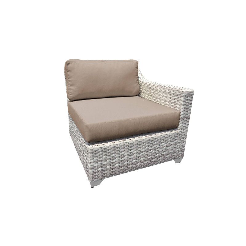 Nolin 7pc Sectional Weathered Brown Frame Sunbrella Spectrum Denim Fabric - La-Z-Boy