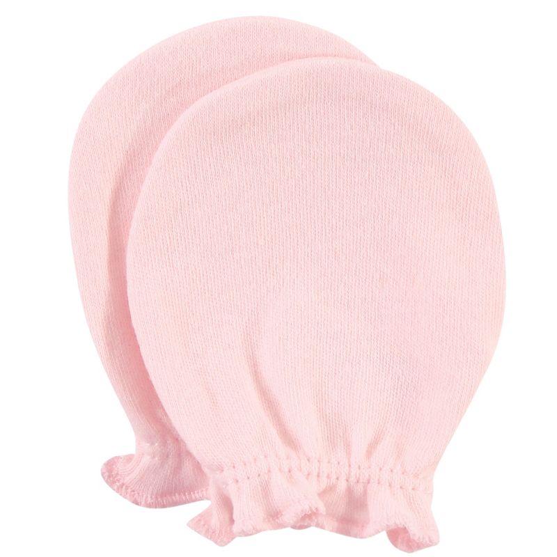 Hudson Baby Infant Girl Cotton Scratch Mittens, Pink Rose, 0-6 Months