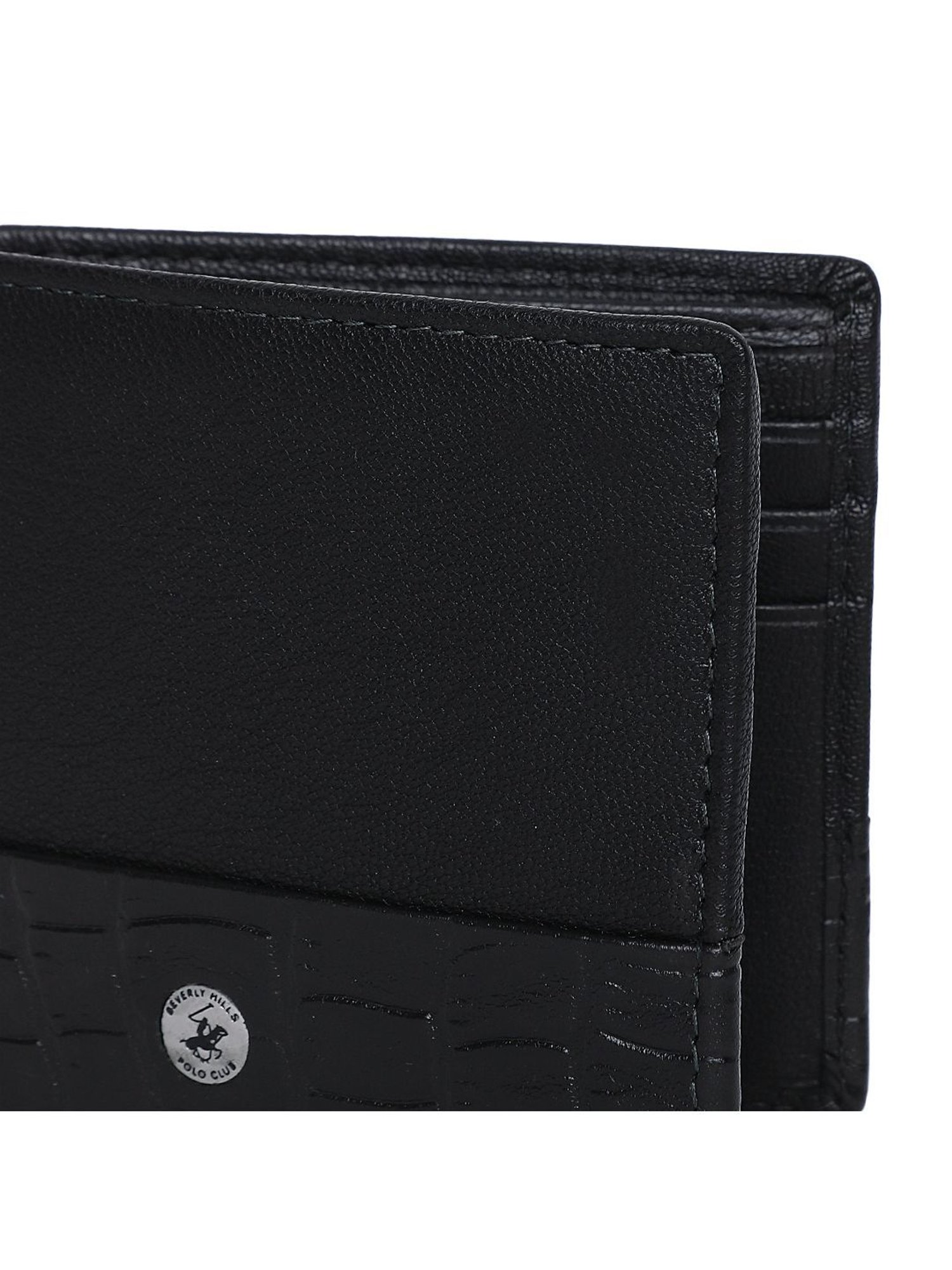 Beverly Hills Polo Club Navy Blue Animal Effect Bi-Fold Wallet for Men