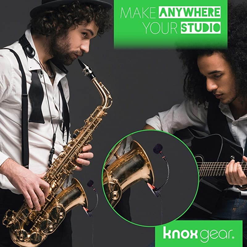 ClipOn Gooseneck Instrument Microphone Condenser Mic for Sax Clarinet Trumpet and Percussion Rubberized Clip Flexible Neck Requires Phantom Power not Included