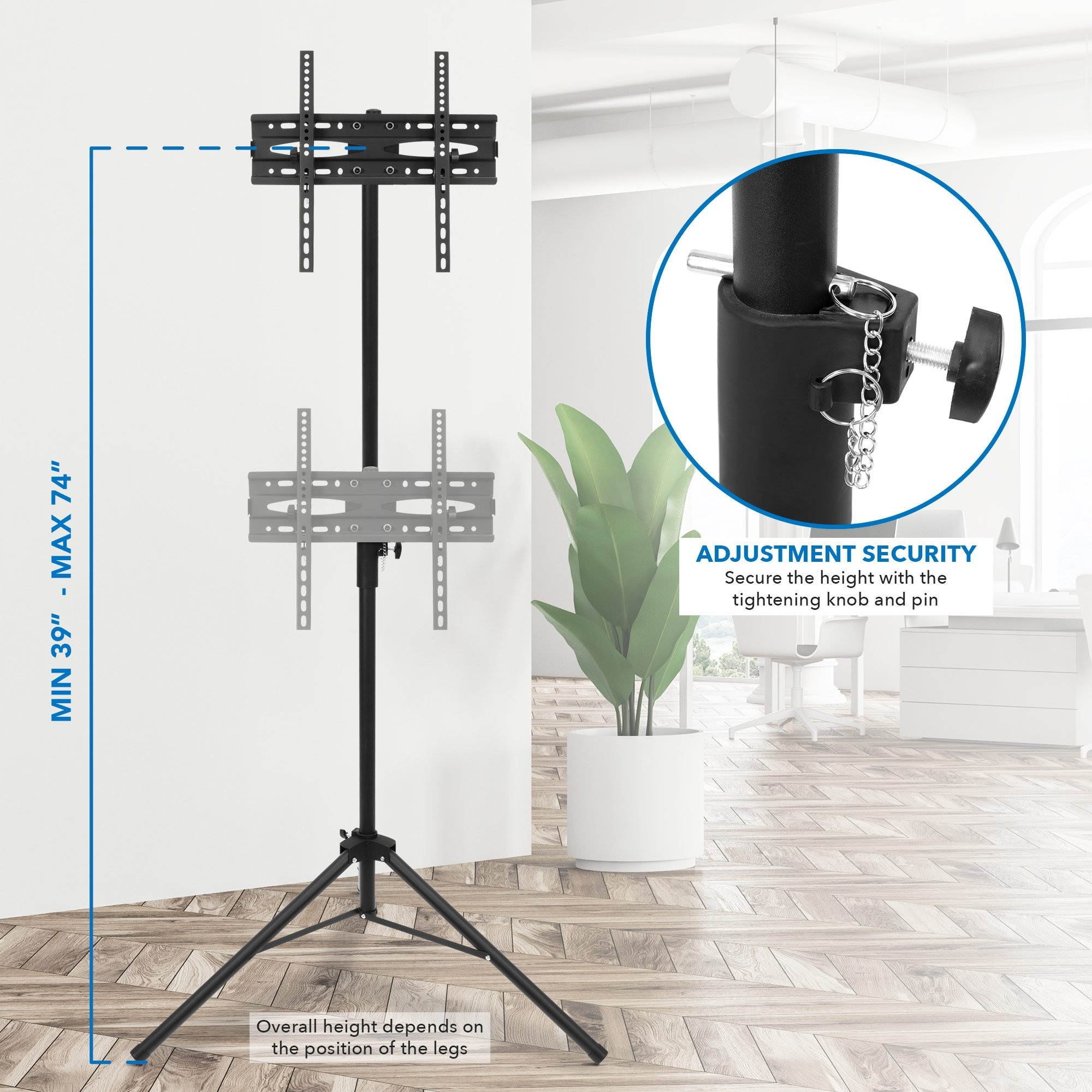 Mount-It! TV Tripod Stand | Fits 32"-65" TVs