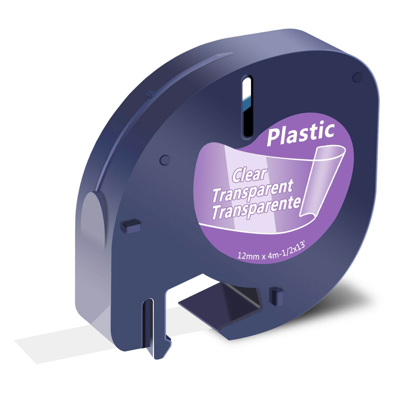 4 PK Label Tape Black on Clear 12mm for Dymo 16952 LetraTag Plastic Plus LT100H