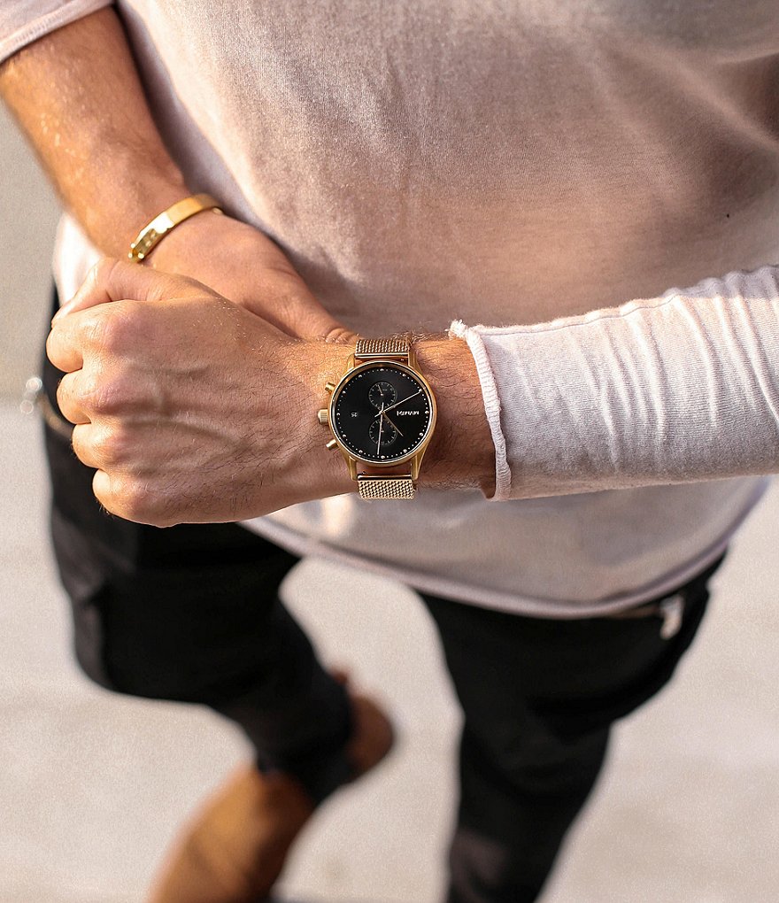 MVMT Men's Eclipse Goldtone Multifunction Stainless Steel Bracelet Watch