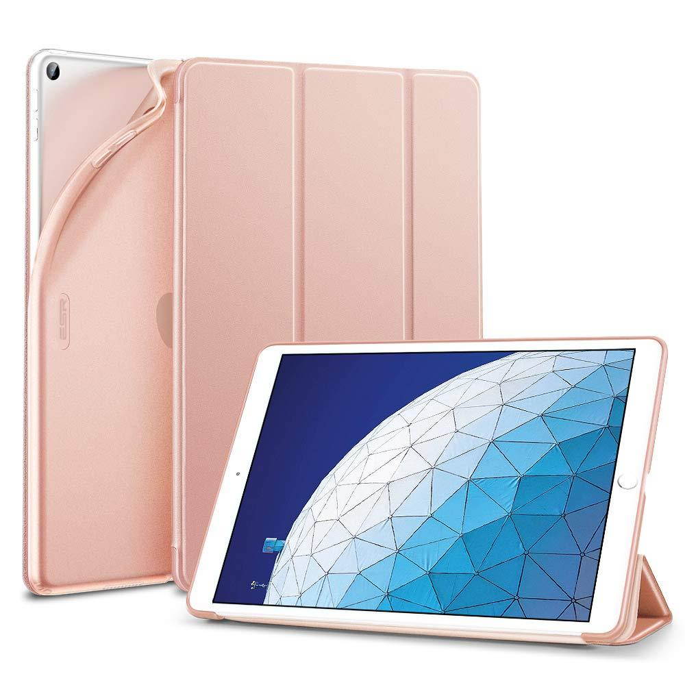 ESR Rebound Slim Smart Case Specially Designed for iPad Air 3 10.5" 2019, Flexible TPU Back Cover with Rubberized Coating,Auto Sleep/Wake and Viewing/Typing Stand for iPad Air (3rd Gen)2019, Rose Gold