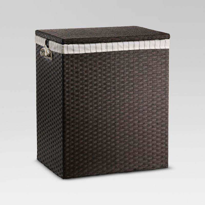 Household Essentials Rolling Laundry Hamper Storage Cart Natural/Light Ash