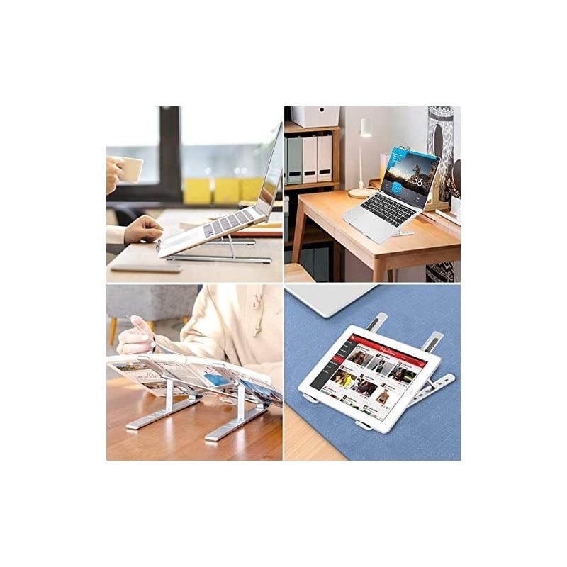 Laptop Stand Portable Adjustable Tablet Computer StandAluminum Alloy Folding Laptop Stand Compatible MacBook Air ProHPLenovo More 10156quot Laptops amp TabletSpace Silver Silver
