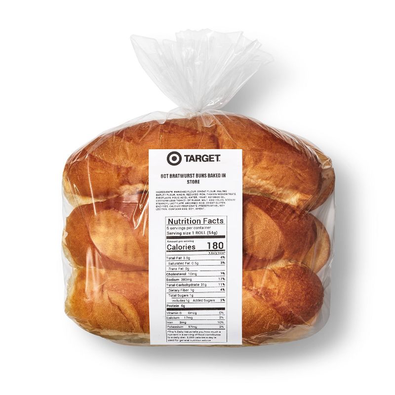 Bratwurst Buns - 11oz/6ct - Favorite Day™