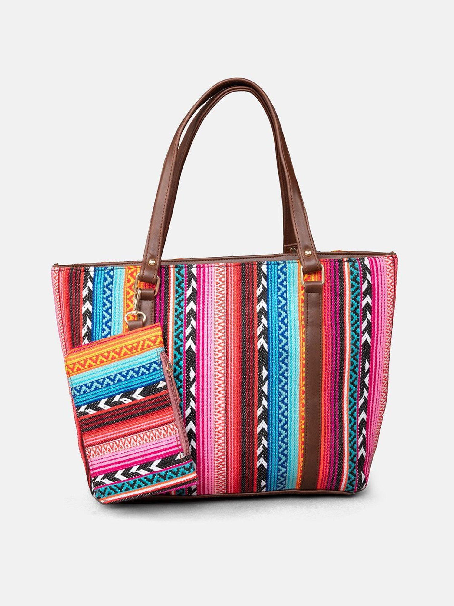 Gaurapakhi Multicolor Printed Large Tote Bag