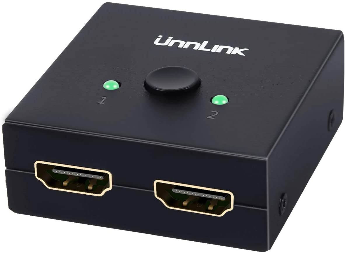 Isotect 2-Port HDMI KVM Switch Bi-Directional Switch 1x2/2x1 2 Input 1 Output Manual Switcher & 1 in 2 Out for Wireless Security Camera System Video Recorder with TV/Laptop/Computer Monitor
