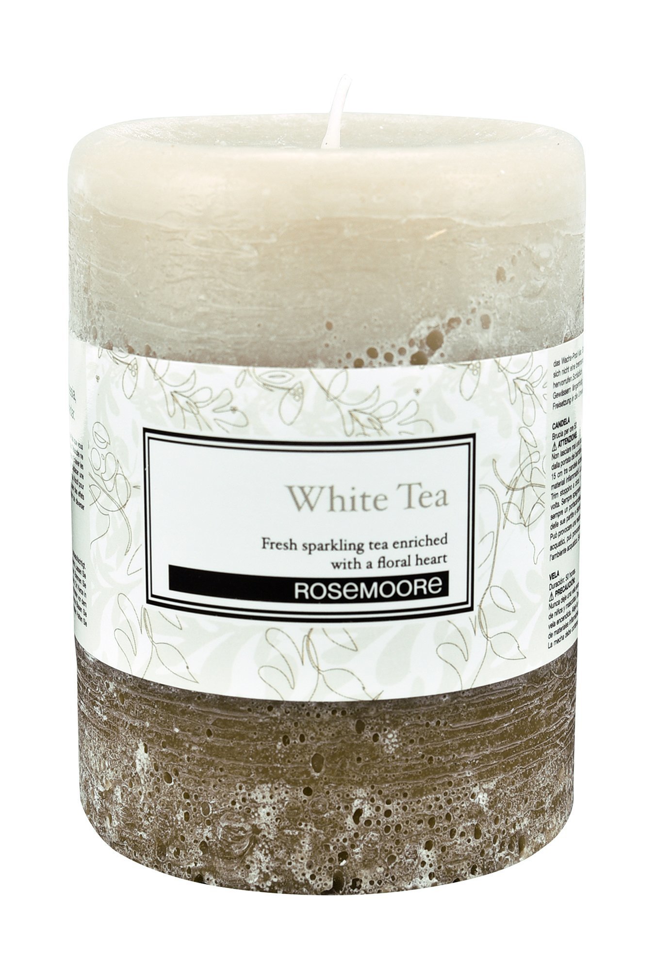 Rosemoore White & Olive White Tea Pillar Candle