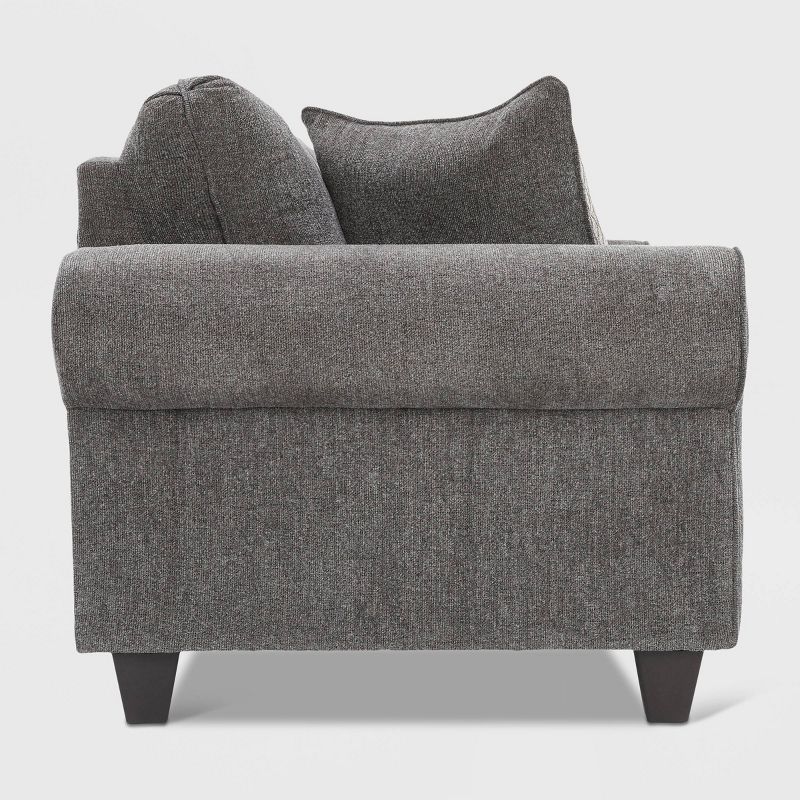 Boone Roll Arm Loveseat Gray - True Seating