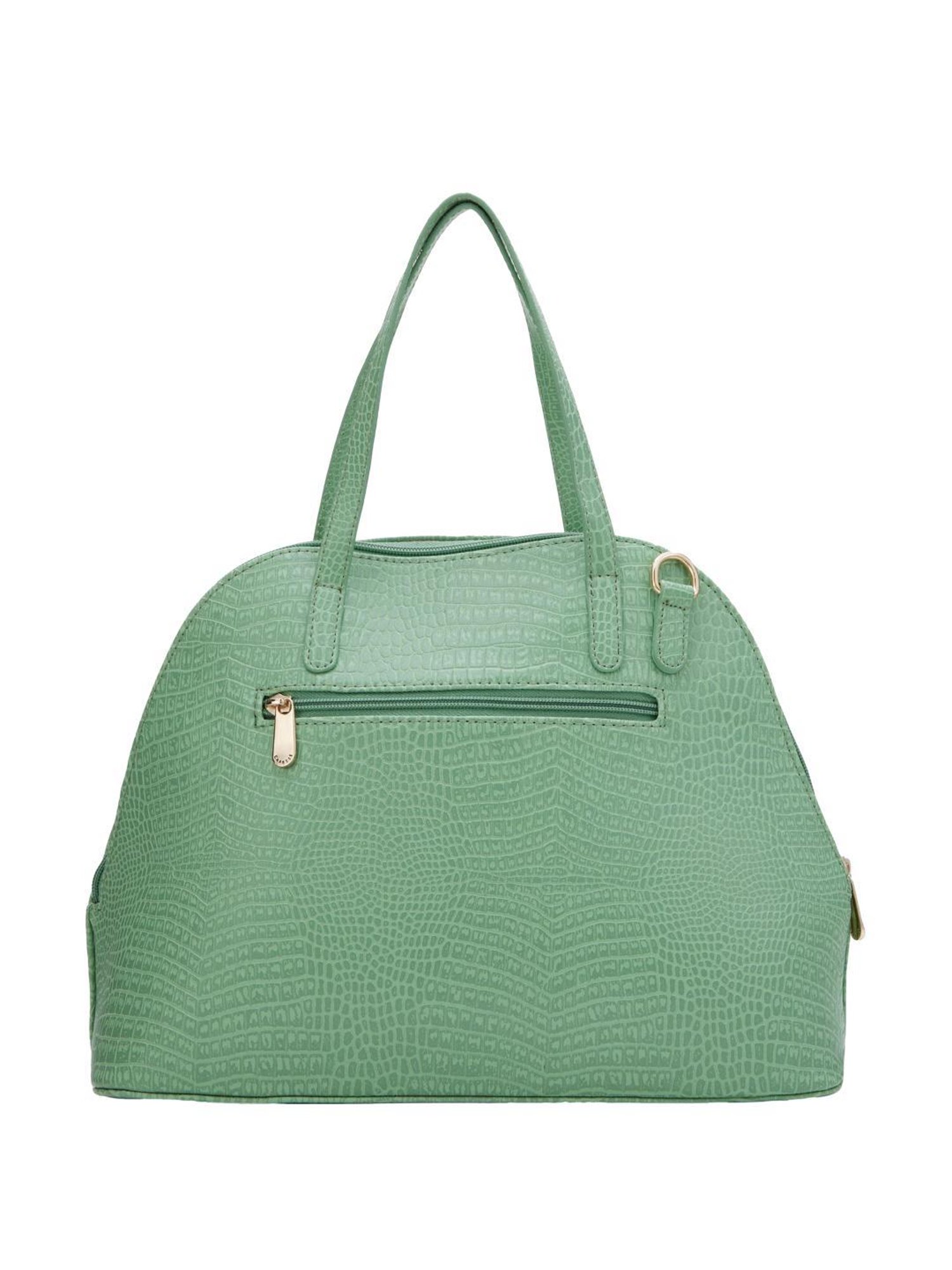 Caprese Gianna Green Faux Leather Solid Handbag