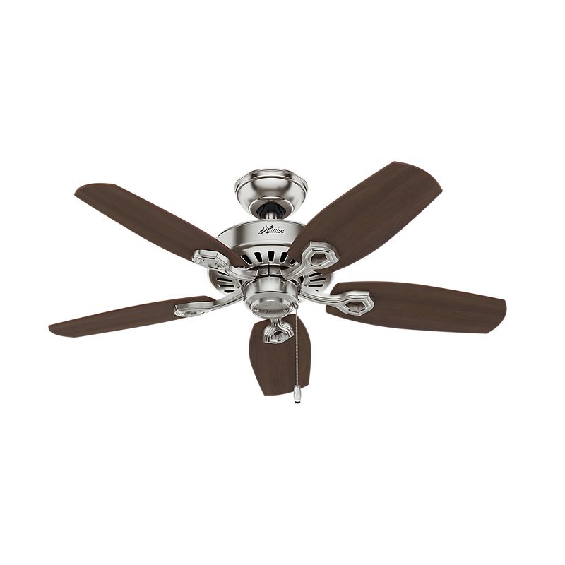 42" LED Builder Ceiling Fan (Includes Energy Efficient Light Bulb) Nickel - Hunter