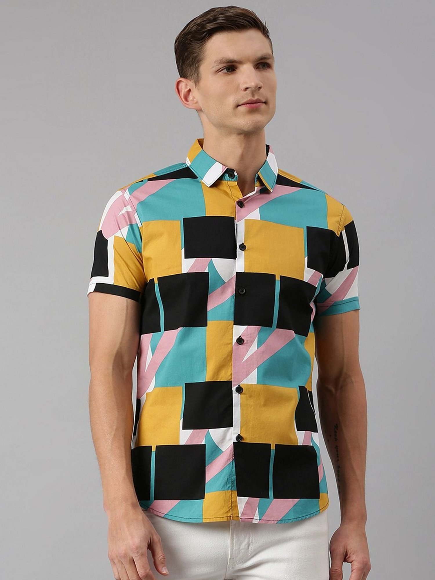 Dennis Lingo Multi  Slim Fit Printed Shirt