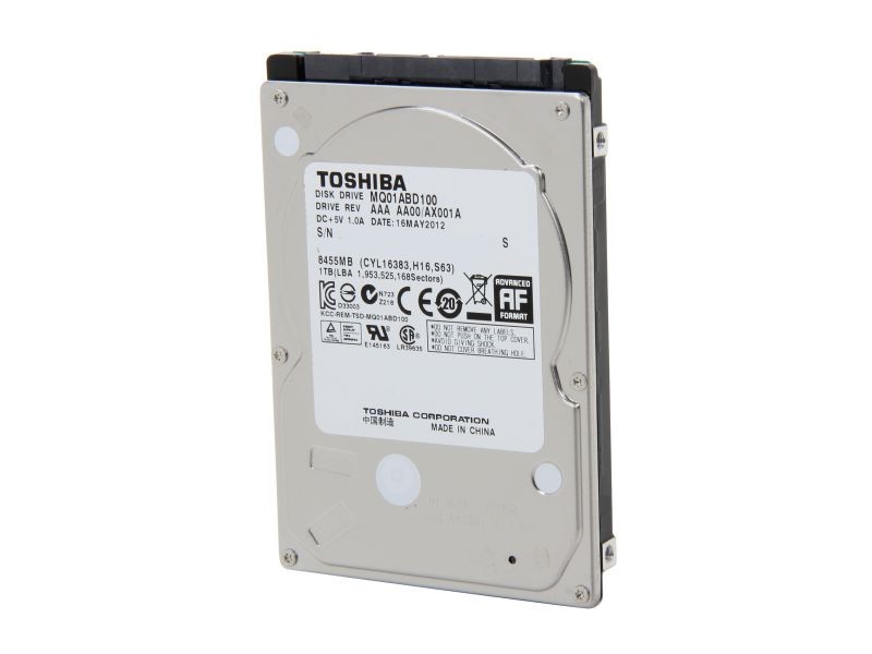 TOSHIBA MQ01ABD100 1TB 5400 RPM 8MB Cache SATA 3.0Gb/s 2.5" Internal Notebook Hard Drive Bare Drive