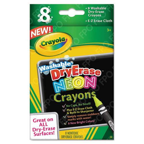 Crayola Dry Erase Neon Crayons 8/Pkg-