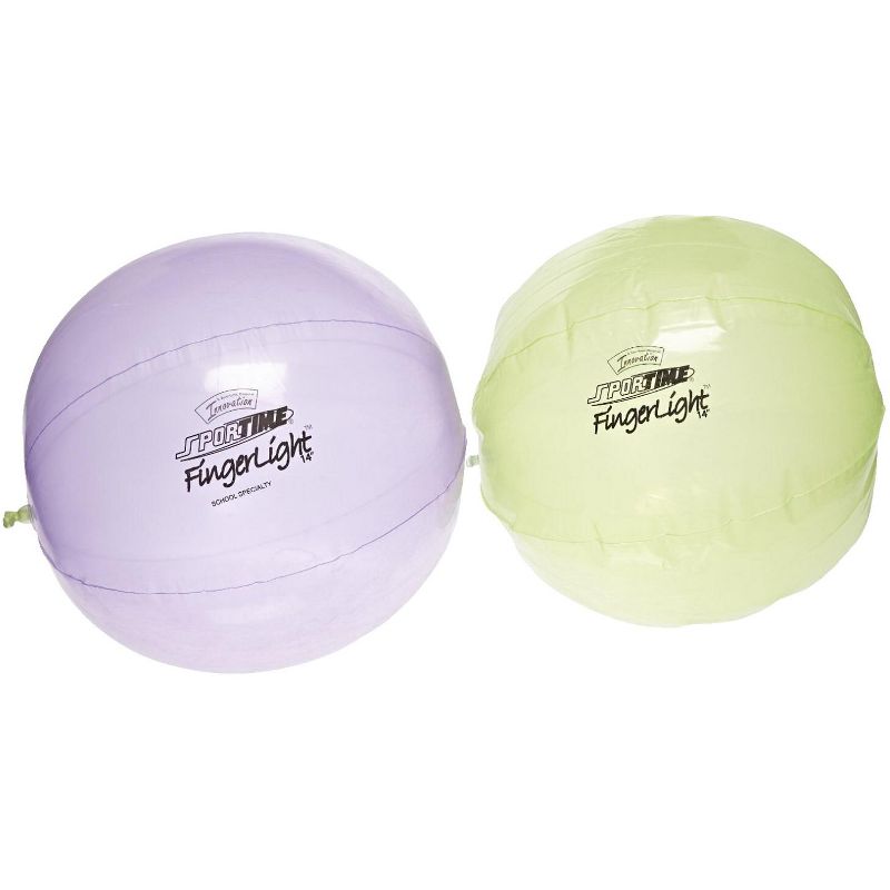 Sportime FingerLights Balls, 10 Inches, Green/Purple, set of 2