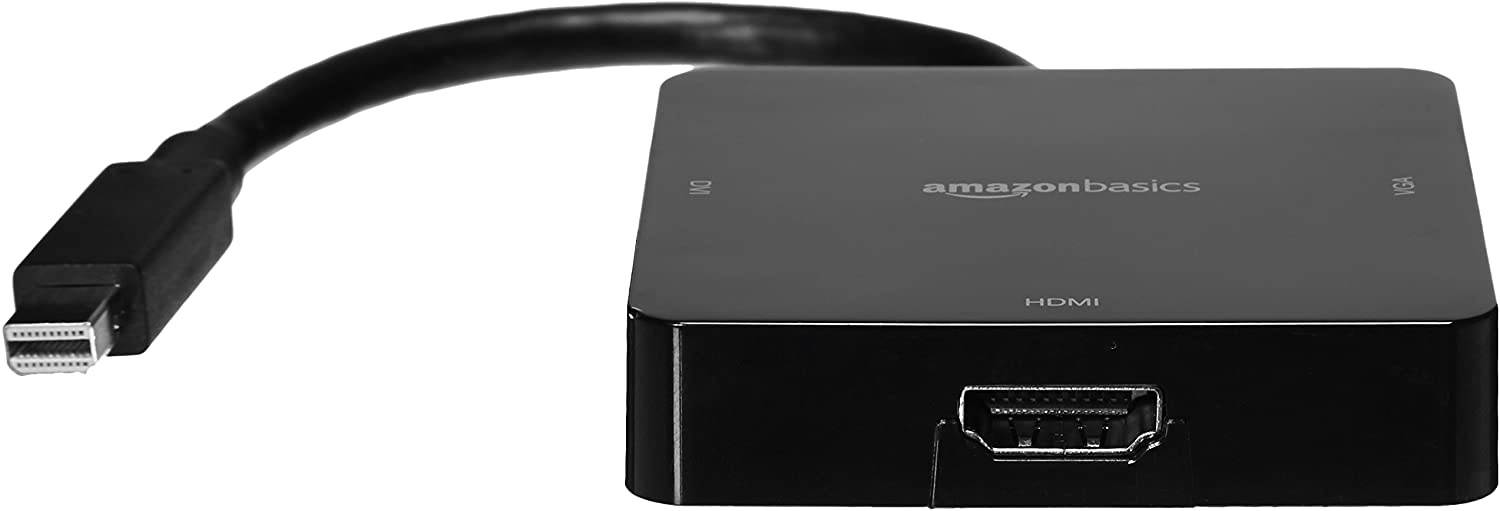 Amazon Basics Mini DisplayPort to HDMI DVI VGA Display Adapter - Black