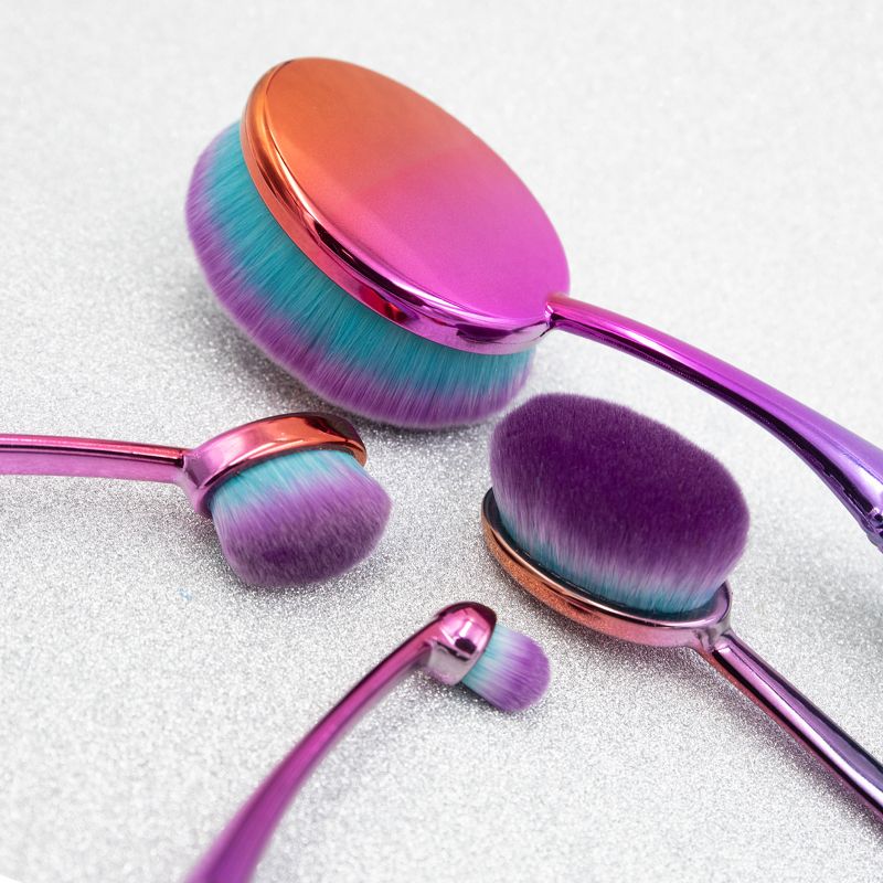 MODA Brush 4pc Prismatic Face Perfecting Makeup Brush Set, Includes - Foundation, Contour, Detail Contour, and Concealer Brushes