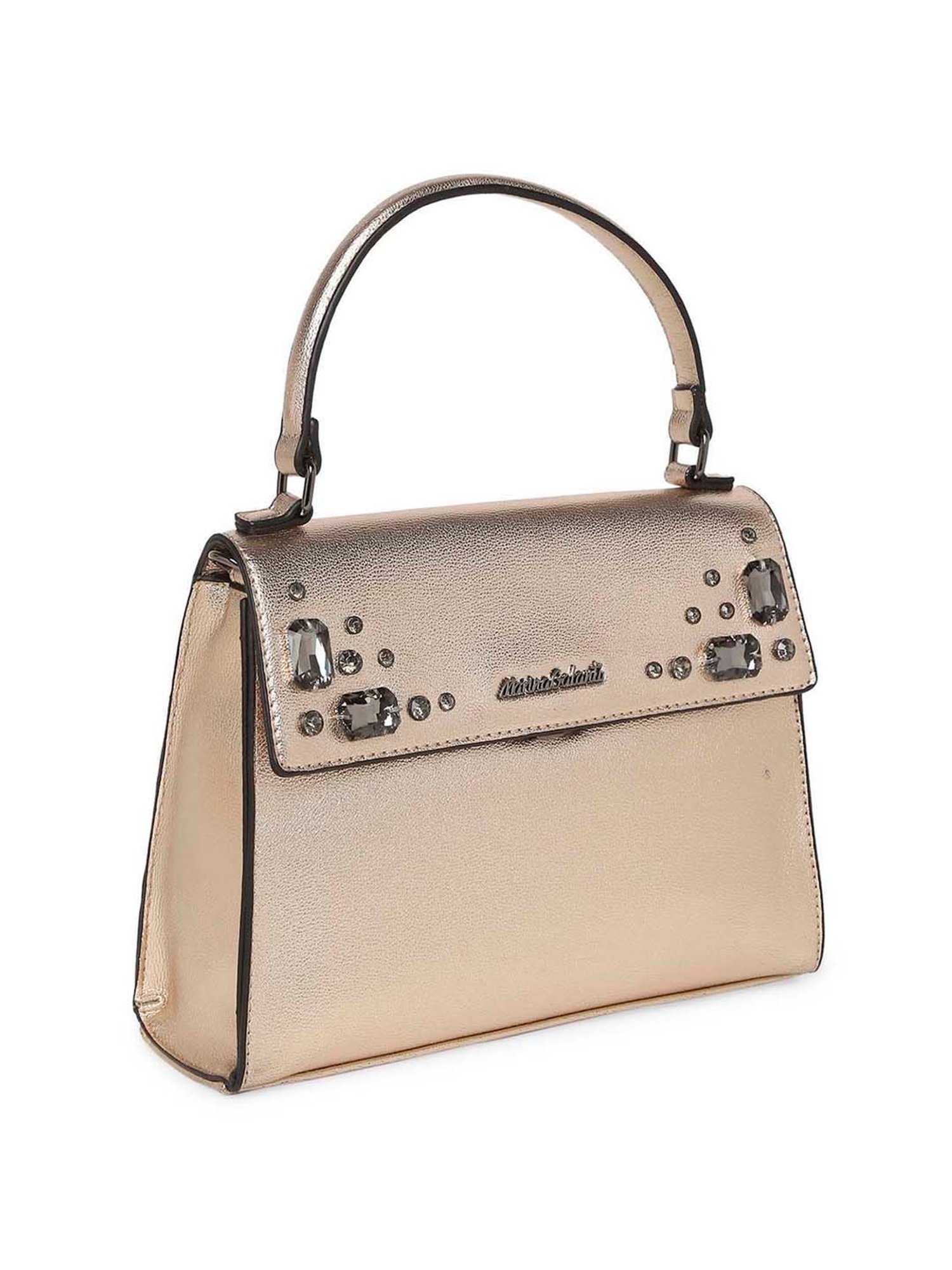 Marina Galanti Golden Embellished Medium Satchel Handbag