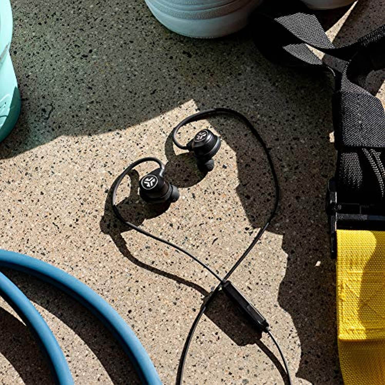 JLab Audio Epic Sport2 Wireless Earbuds | Black | Active Lifestyle 20+ Hour Battery Life | Bluetooth 5 | IP66 Sweatproof | Built in Microphones | Noise Isolation | Extra Gel Tips  (EBEPICSPORT2RBLK42)