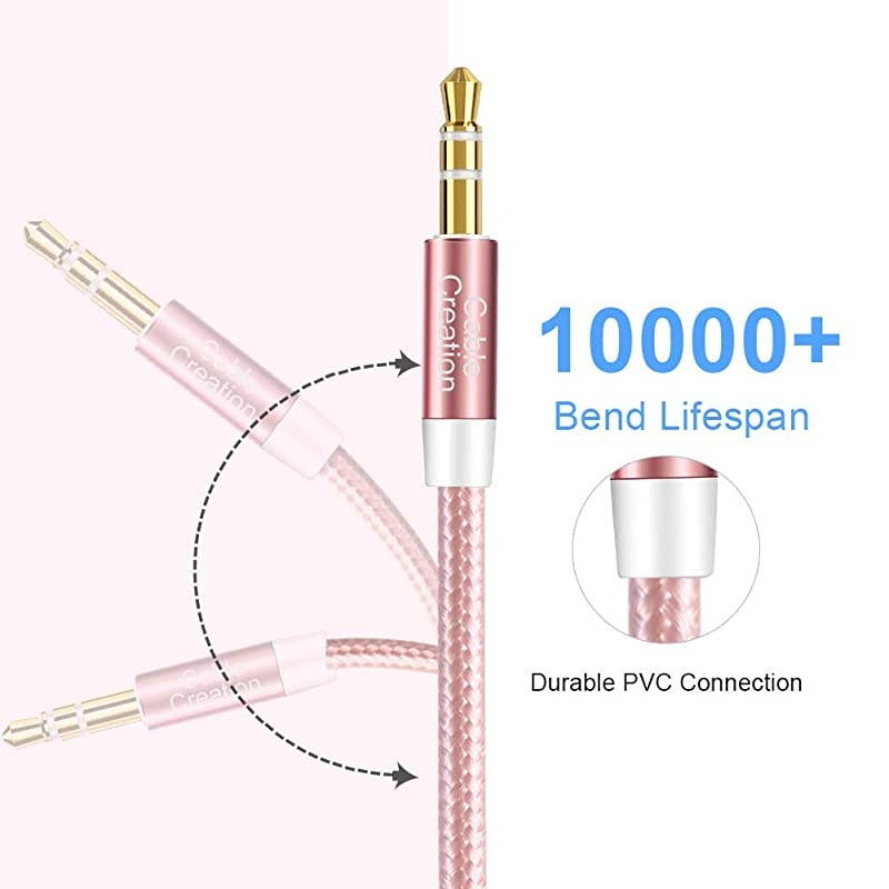 35mm Aux Cable for Car  35mm Male to Male Audio Cable with 24K GoldPlated Compatible with Smartphones Headphones CariPad 2018 Mac MiniTablets More 2Pack 15 Feet