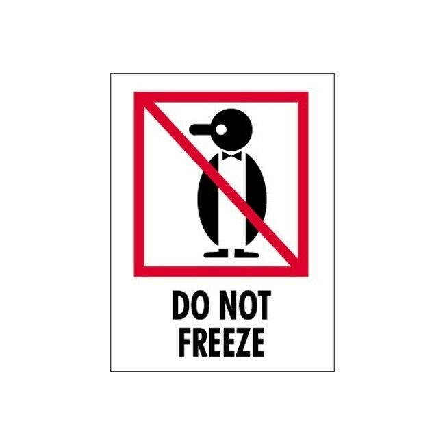 Tape Logic Labels, "Do Not Freeze", 3" x 4", Red/White/Black, 500/Roll