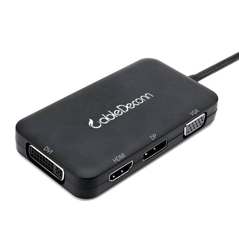 4-in-1 USB-C 3.1 Type C To HDMI DP DVI 4K VGA Multiport Cable Adapter Converter