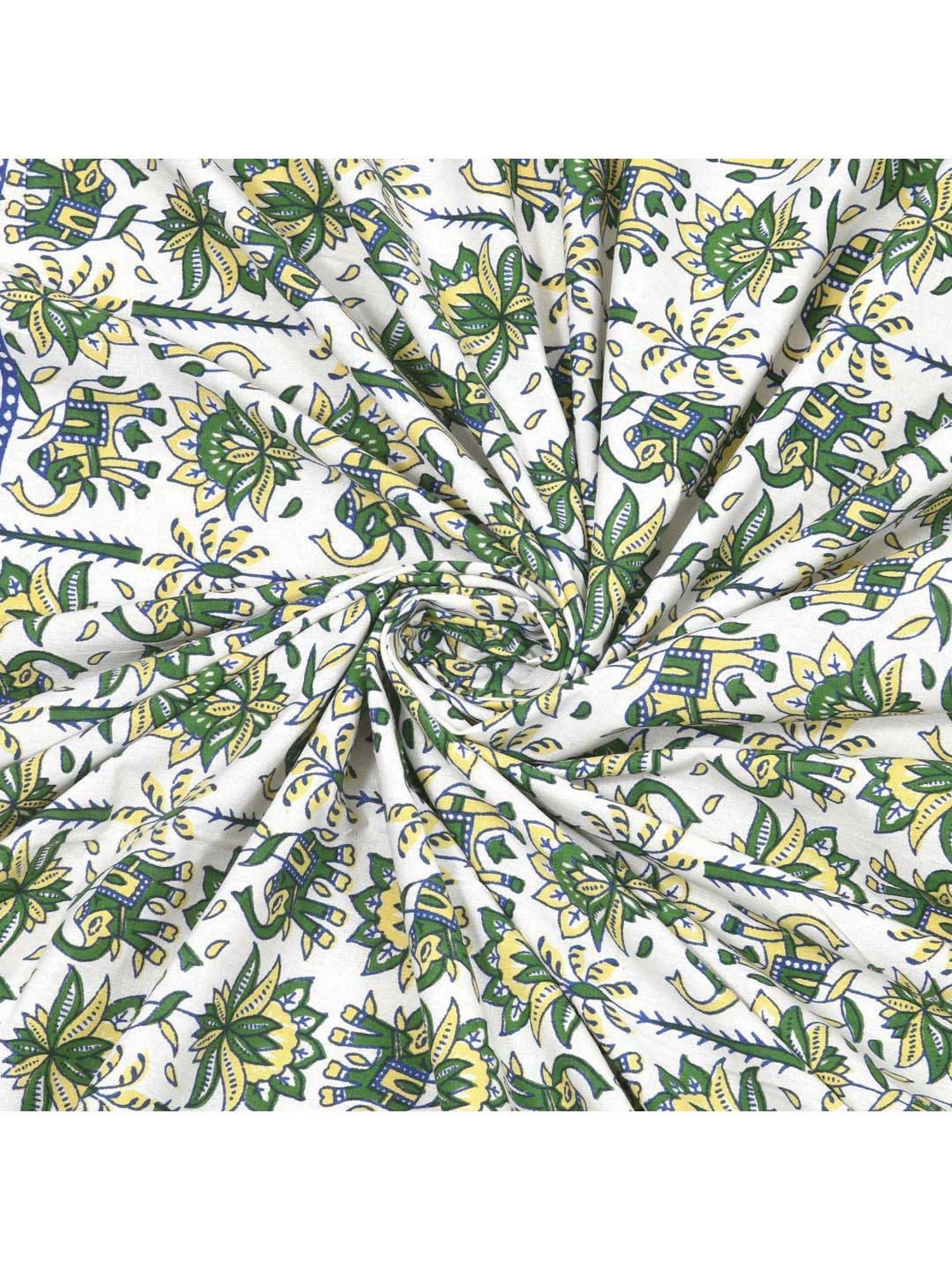 JaipurFabric Sea Green Cotton 180 TC Double Bedsheet with 2 Pillow Covers