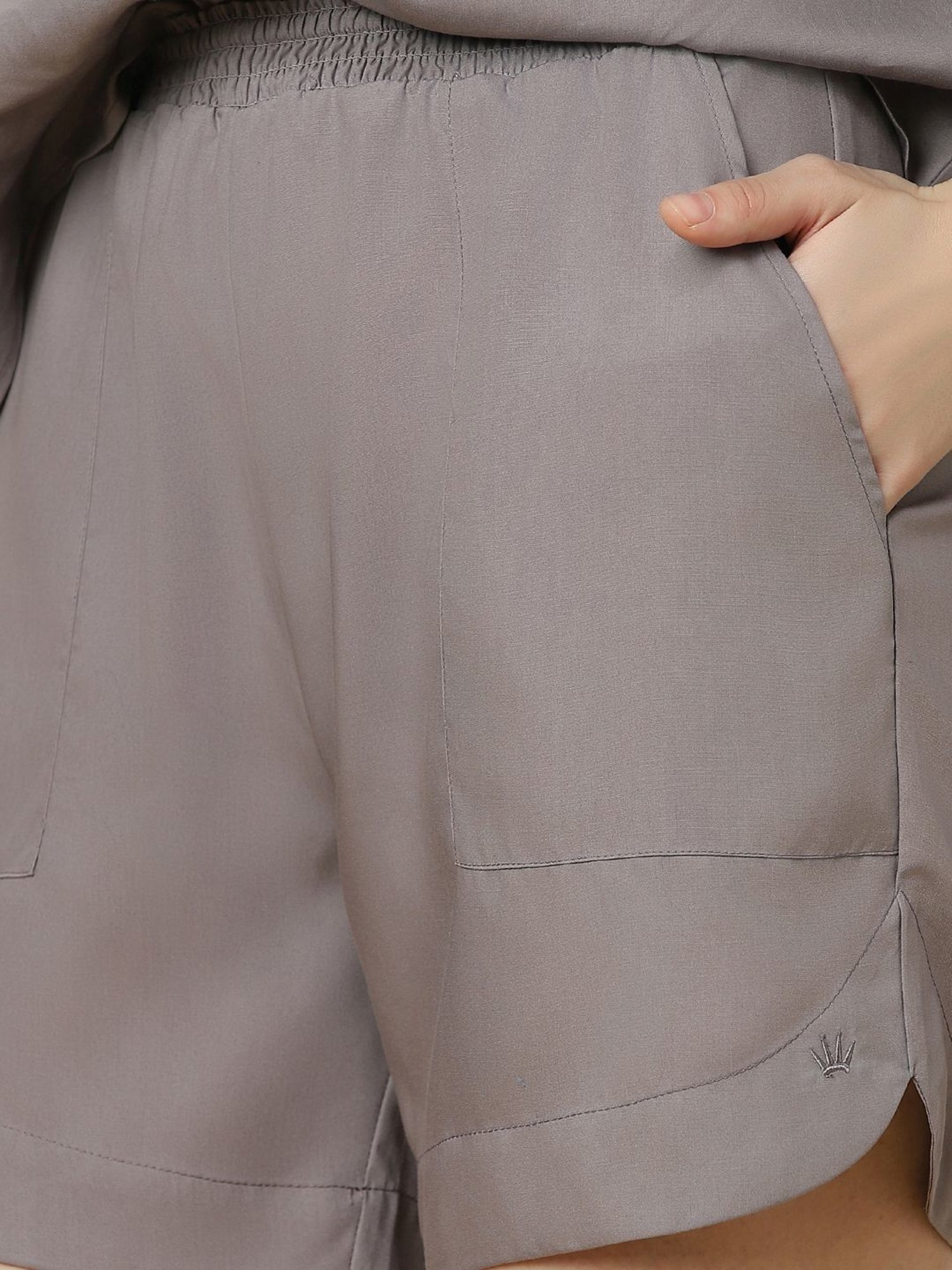 Triumph Grey Plain Shorts