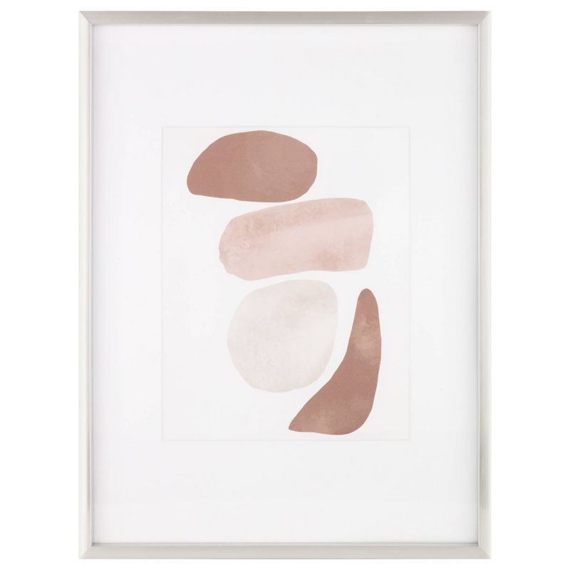 5pc Gallery Wall Frame Set with Decorative Art Prints and Hanging Template Silver - Gallery Solutions