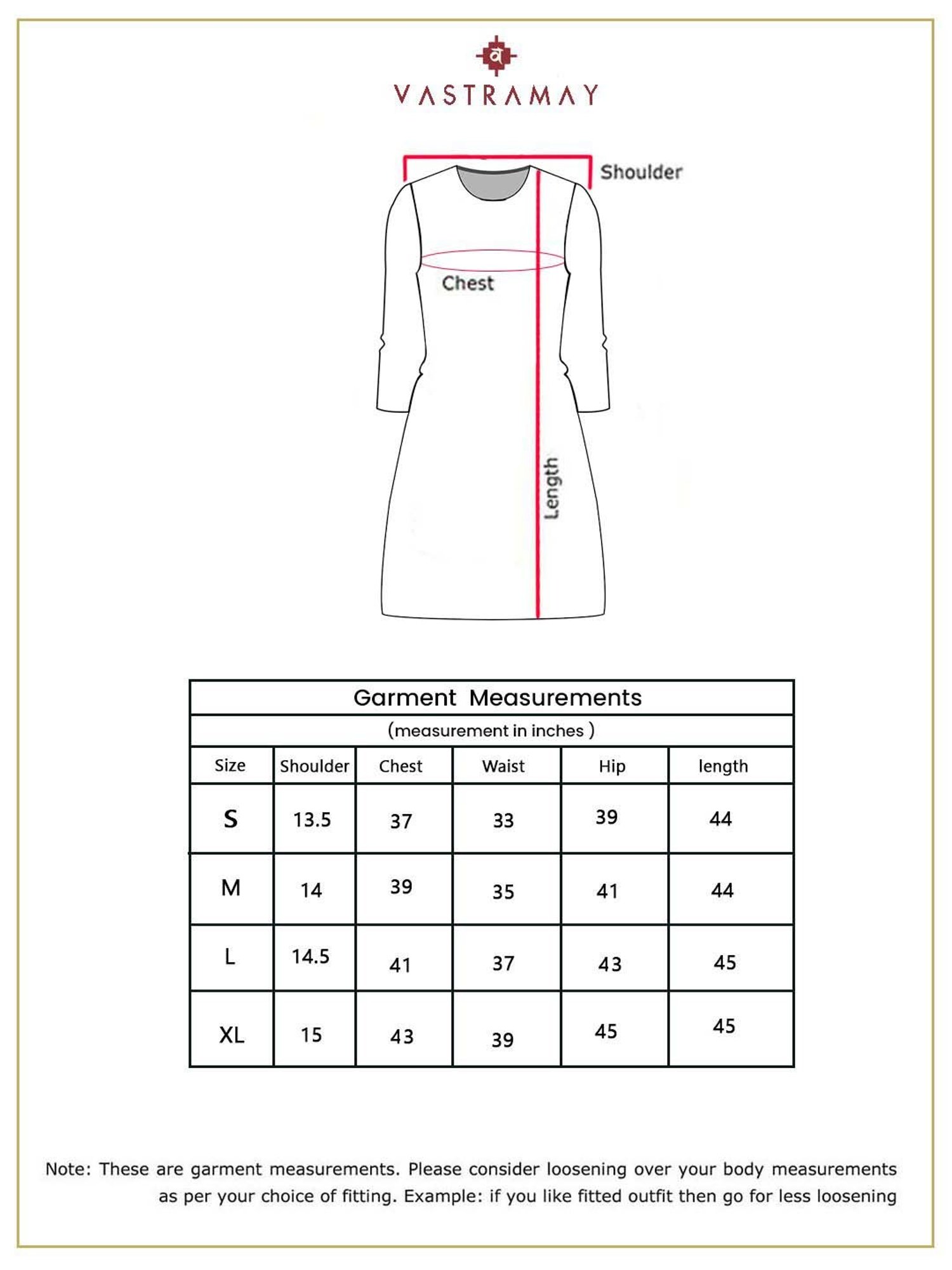 VASTRAMAY Blue Printed Straight Kurta