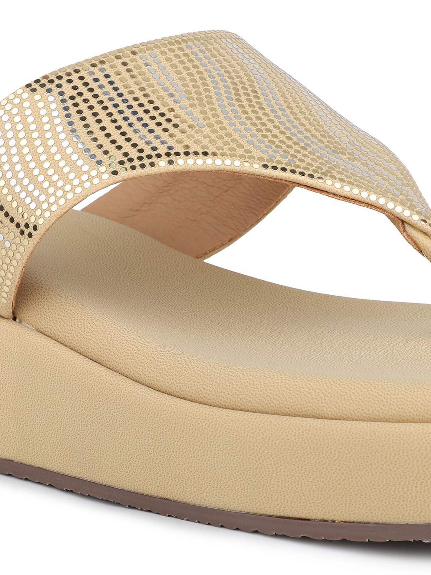 Inc.5 Women's Beige Thong Wedges