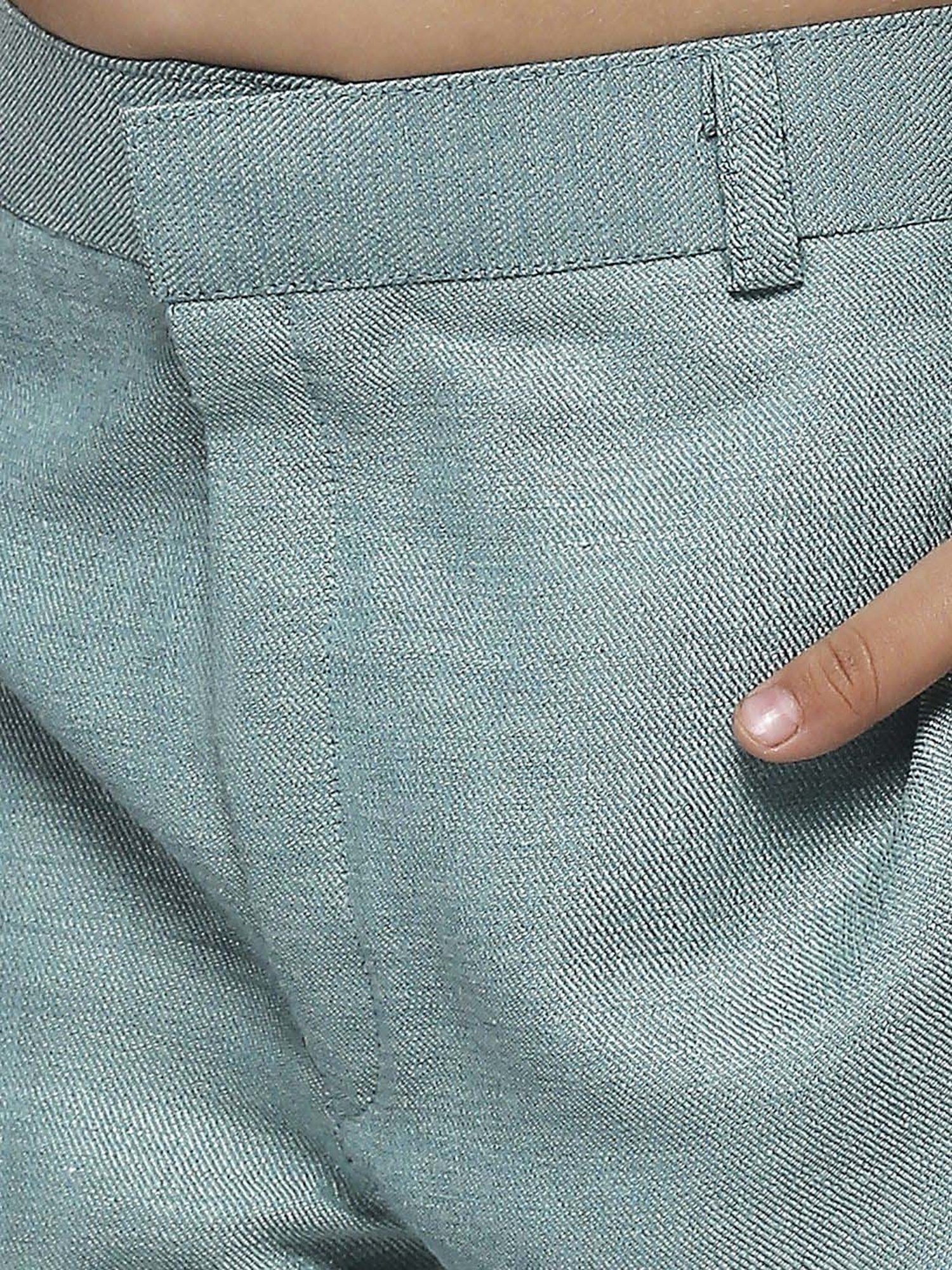 Kids Island Boys Green Jacquard Full Sleeves Kurta Set