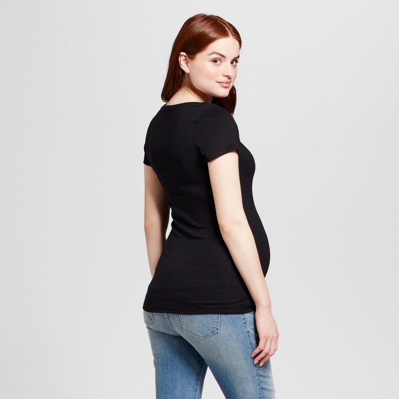 Maternity Scoop Neck Short Sleeve T-Shirt - Isabel Maternity™ by Ingrid & Isabel® Black S