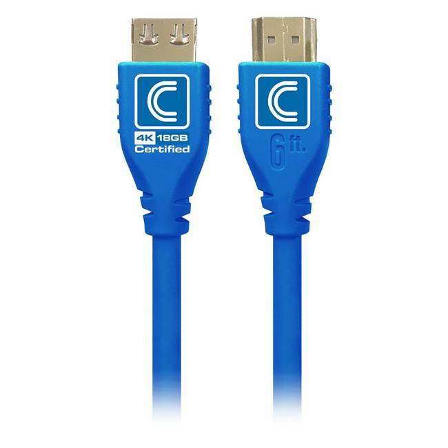 Comprehensive MHD18G-12PROBLUA MicroFlex Pro AV & IT Series 4K60 18G High Speed Active HDMI Cable with ProGrip, Cool Blue - 12 ft.