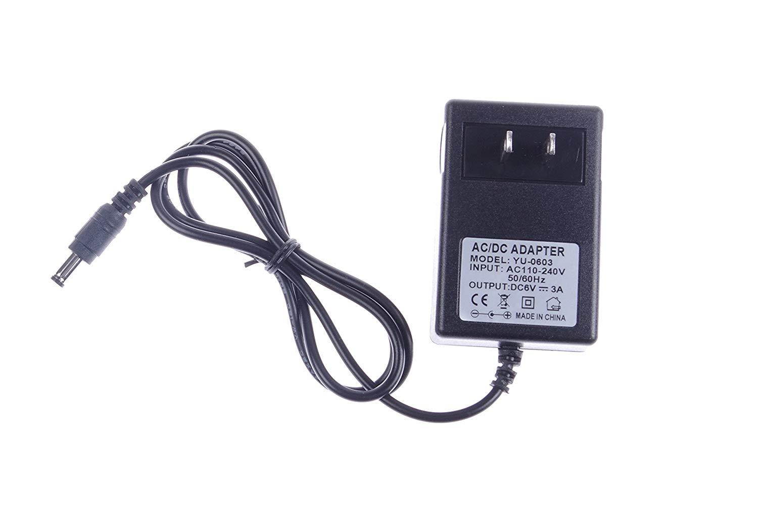 KNACRO DC 6V 3A Adapter AC 100-240V Input DC 6V 3A Output 1M (3.28ft) Length 5.5 x 2.5mm for Security Equipment, LCD Monitors, LED Lamps, Communications Equipment, Digital Products
