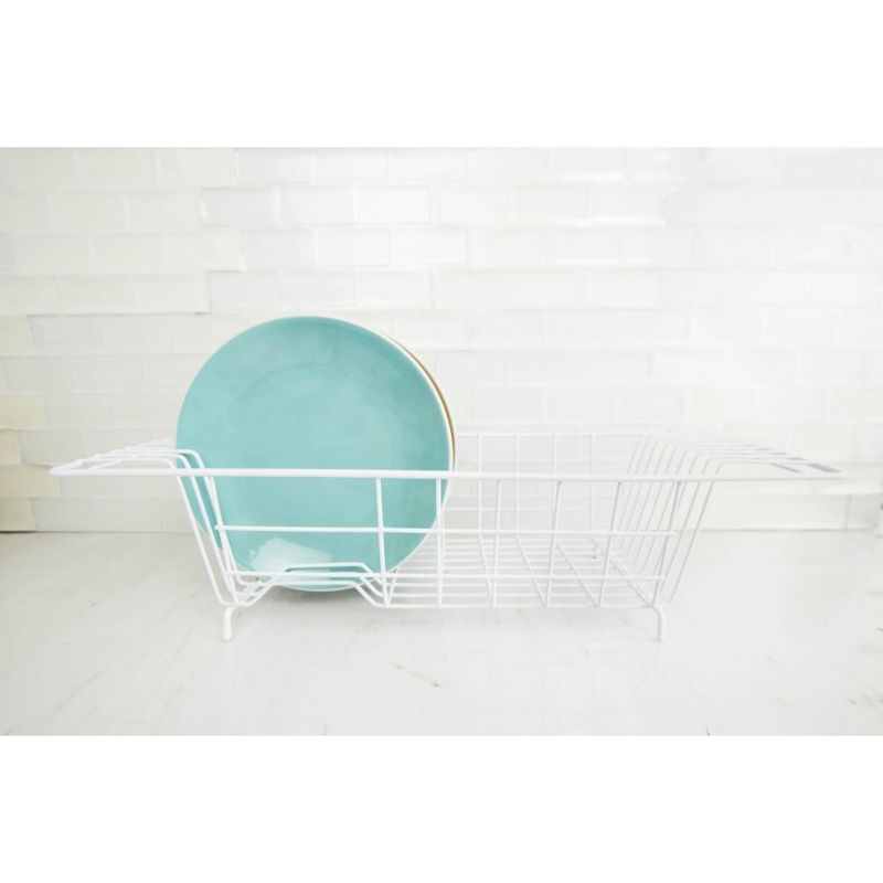 Home Basics Vinyl Coated Steel Over the Sink Rack, White