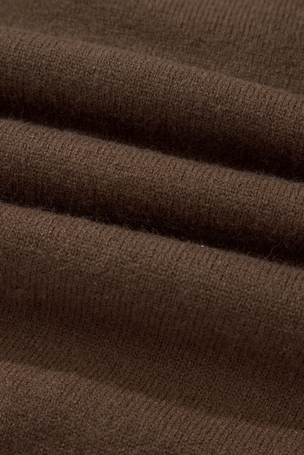 Coffee Vintage 60s Flower Pattern V Neck Lantern Sleeve Sweater