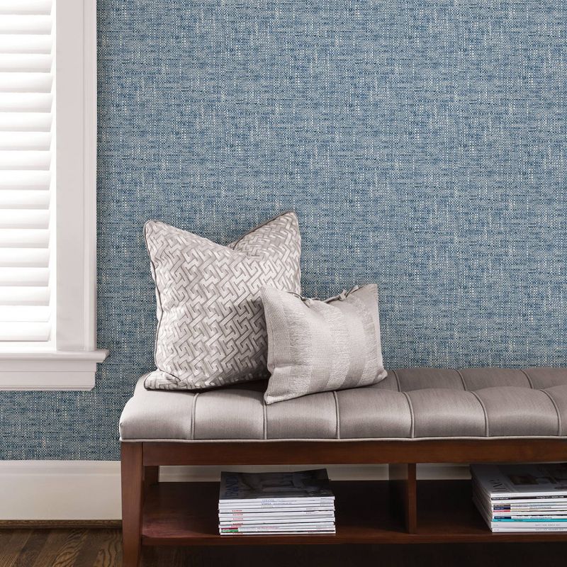 NuWallpaper Poplin Texture Peel & Stick Wallpaper Navy