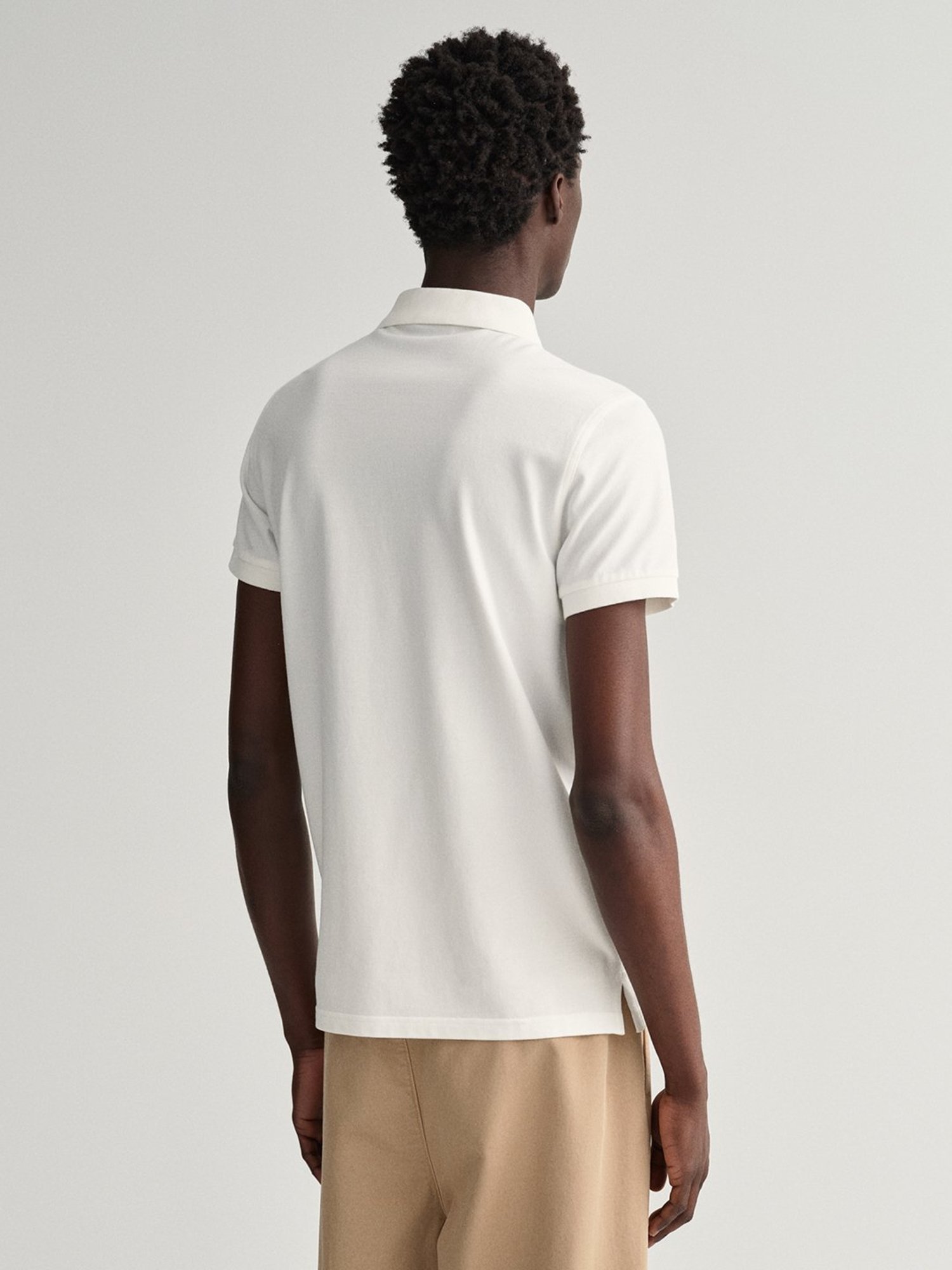 GANT White Slim Fit Cotton Polo T-Shirt